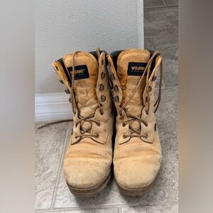 Wolverine Beige Leather Lace-Up Boots